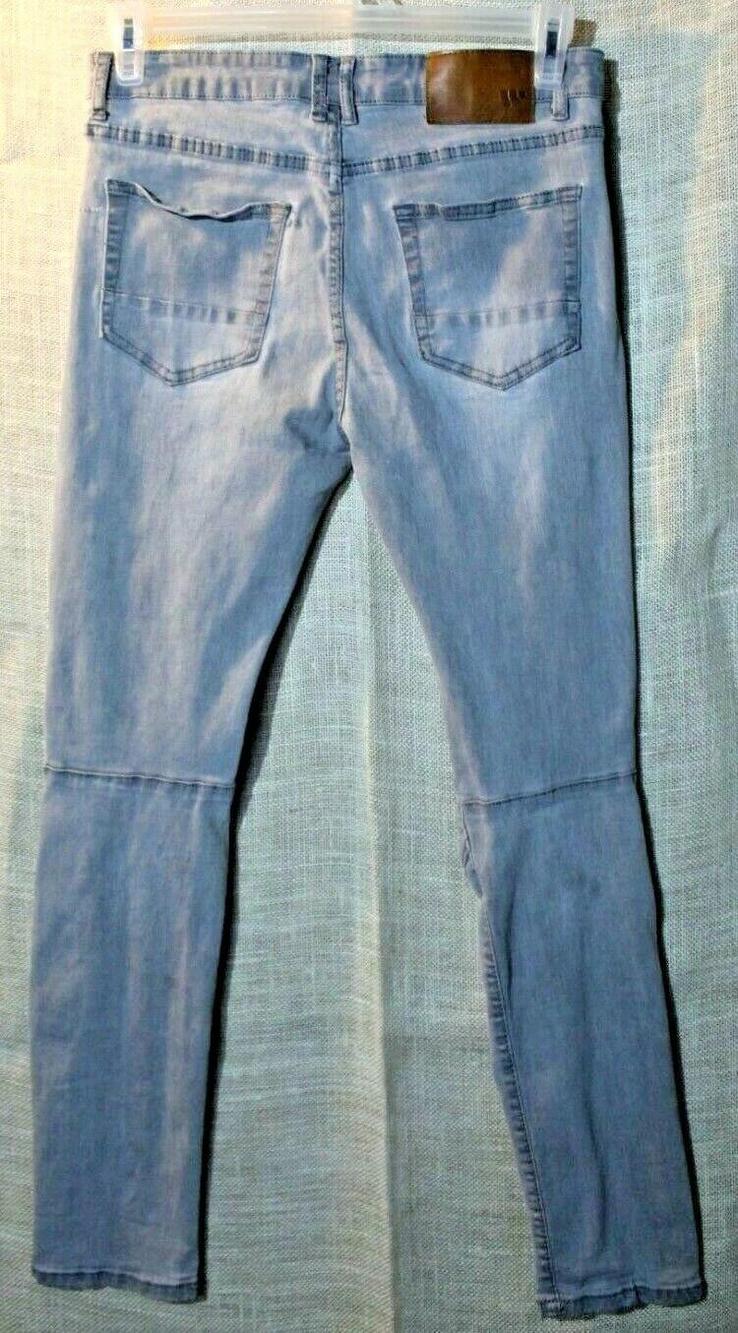 Waimea Jeans Mens 32x32 Gray Skinny Fit Distressed Ripped Denim Pants Knee Seam